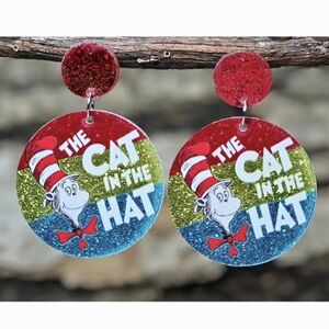 Cat in the Hat Earrings NEW